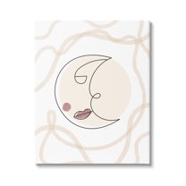 Stupell Industries Boho Moon Face Casual Lunar Squiggle Design Canvas Wall Art, 36 x 48, Design by Lil' Rue