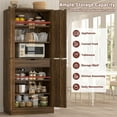 thumbnail image 2 of iSunirm 71" Tall Kitchen Pantry Storage Cabinet with Drawer, 4 Doors and 4 Adjustable Shelves, Freestanding Wood Farmhouse Pantry Cabinet for Kitchen, Dining Room, Pantry, 2 of 8