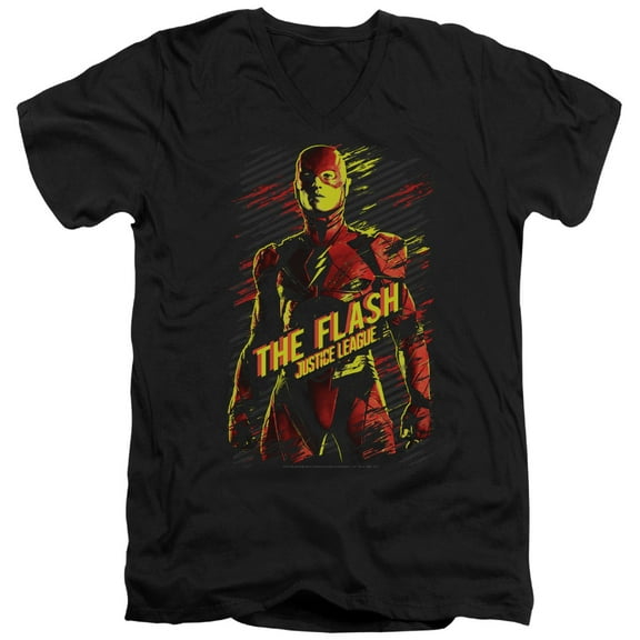 Justice League Movie - The Flash - Slim Fit V Neck Shirt - X-Large
