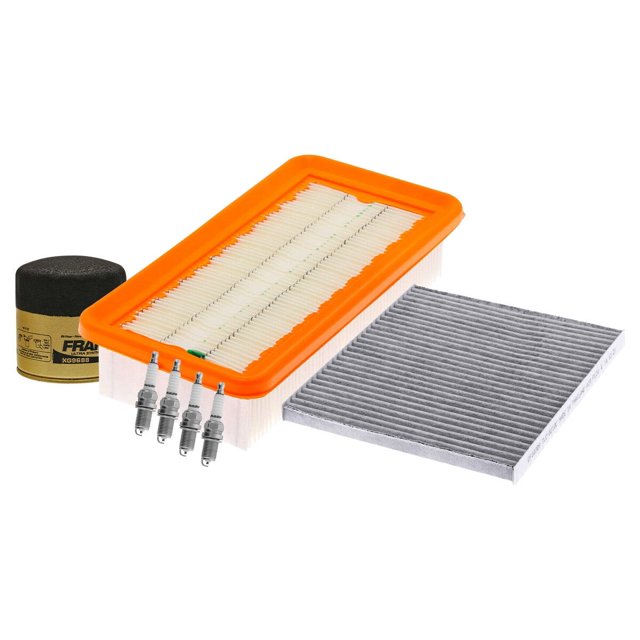 Kit De Bujías Platino, Filtro De Aire, Filtro Para Aceite Sintético Y Filtro De Cabina 7 PIEZAS Afinación Sin Aceite Compatible con Rio5 2009 A 2011 Kia L4 1.6L