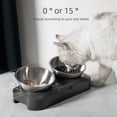 thumbnail image 2 of Cuenco de acero inoxidable para mascotas, cuenco de acero inoxidable para comida de gatos, cuenco individual, cuenco doble, suministros para gatos, cuenco elevado para gatos, 2 of 4
