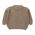 thumbnail image 3 of Seyurigaoka Baby Solid Casual Crewneck Thick Kids Slouchy Soft Wool Clothing Basic Sweater for Boys and Girls, 3 of 6