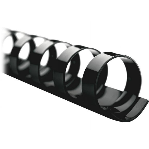 4000044 GBC CombBind Standard Spines, 3/8" Diameter, 55 Sheet Capacity, Black, 100/Box