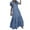 Light Blue, variant on IROINNID V-Neck A-Line Dress For Women Fashion Casual Gorgeous Solid Summer Ruffles Sleeve Long Dress Comfort Waist Dress