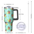 thumbnail image 2 of 40oz Pioneer Flower Floral Print Pattern Insulated Tumbler with Handle, BPA-Free Leak Proof Lid and Straws, Double Wall Vacuum, Hot 12h/Cold 34h, 2 of 6