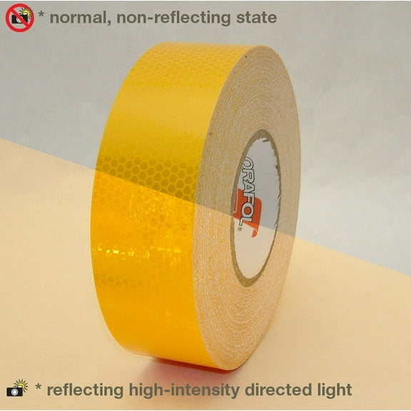 Oralite (Reflexite) 5900 HIP Prismatic-Grade Reflective Tape: 2 in x 50 yds. (Yellow)