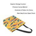thumbnail image 3 of FORMRS Womens Canvas Tote Bag with Zipper Inner Pocket Shoulder Handbag, Yellow Sardines Pattern, 3 of 7