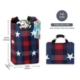 thumbnail image 5 of Blue and Red Tartan Plaids Stars Laundry Basket with Handles Foldable Laundry Hamper Freestanding Washing Bin 50L, 5 of 7