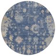 thumbnail image 2 of Addison Rugs Chantille Indoor/Outdoor Traditional Global Navy Machine Washable Round Rug, 8' x 8', 2 of 8