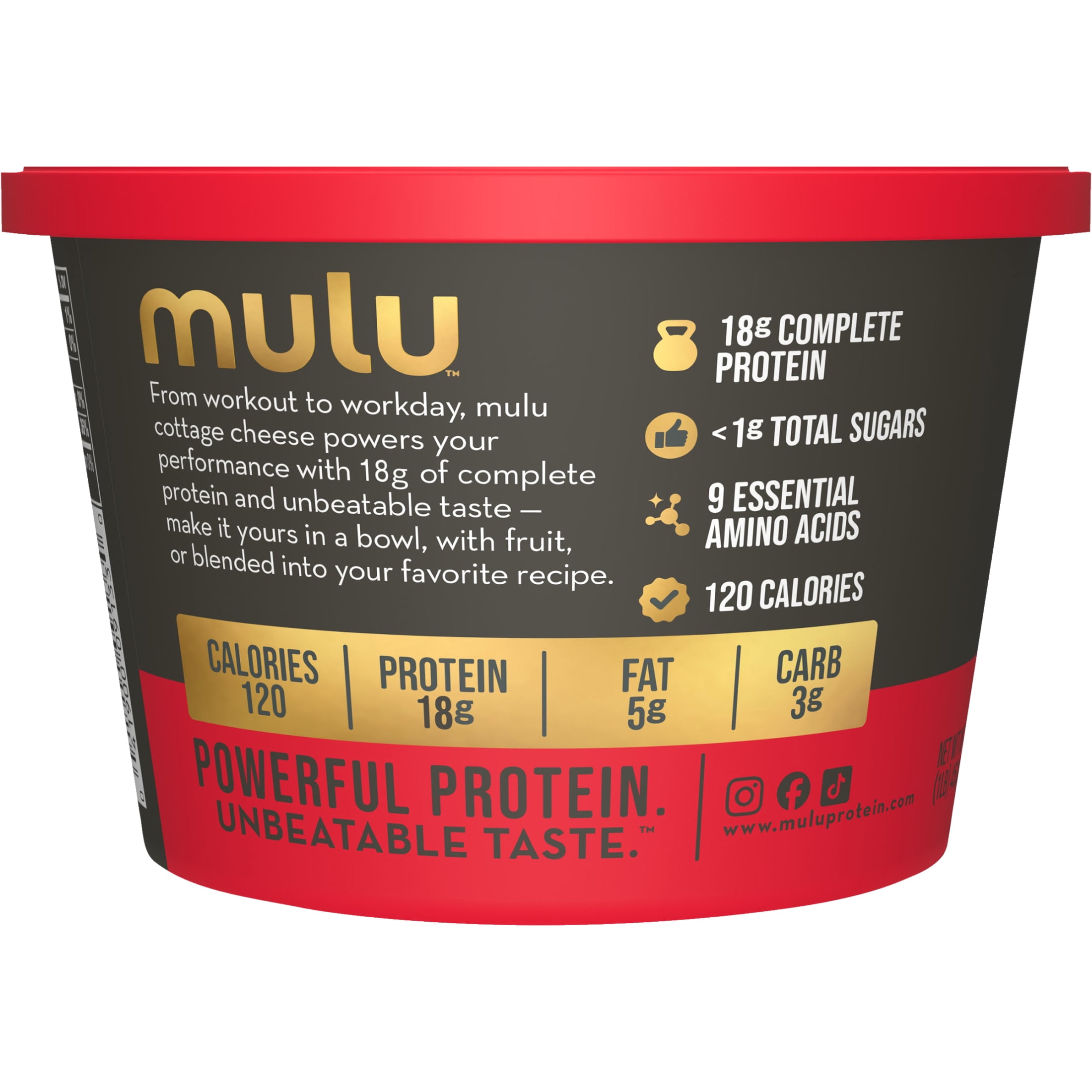 MULU High Protein Cottage Cheese, Small Curd, 4% Milkfat, 16 Oz