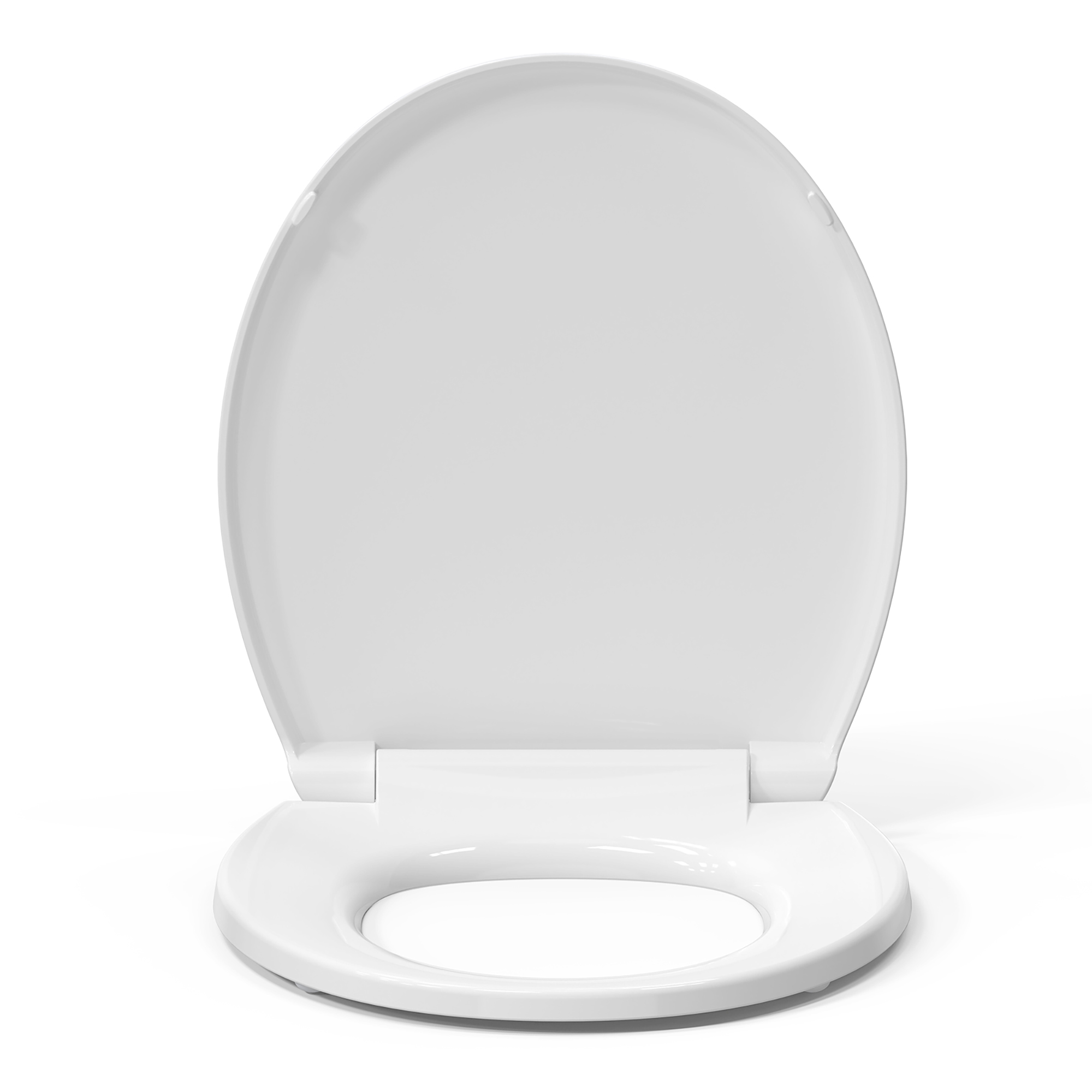 Topseat TSPL000R Plus Series Round Toilet Seat, Slow Close, No-Slam, Magnetic Quick-Release for Easy Clean, Easy Installation, Secure-Grip Bumpers, Wobble-Free, Adjustable Fit, Plastic, White