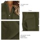 thumbnail image 5 of Blusa con cierre de botones y cuello en V,Blusa de manga larga para mujer, camisa con botones de color puro, camisa con cuello vuelto, uso conveniente, 5 of 6