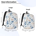 thumbnail image 2 of Bingfone Butterfly Print Canvas College Laptop Backpack, Large Capacity Lightweight College Bookbag Casual Daypack-, 2 of 5