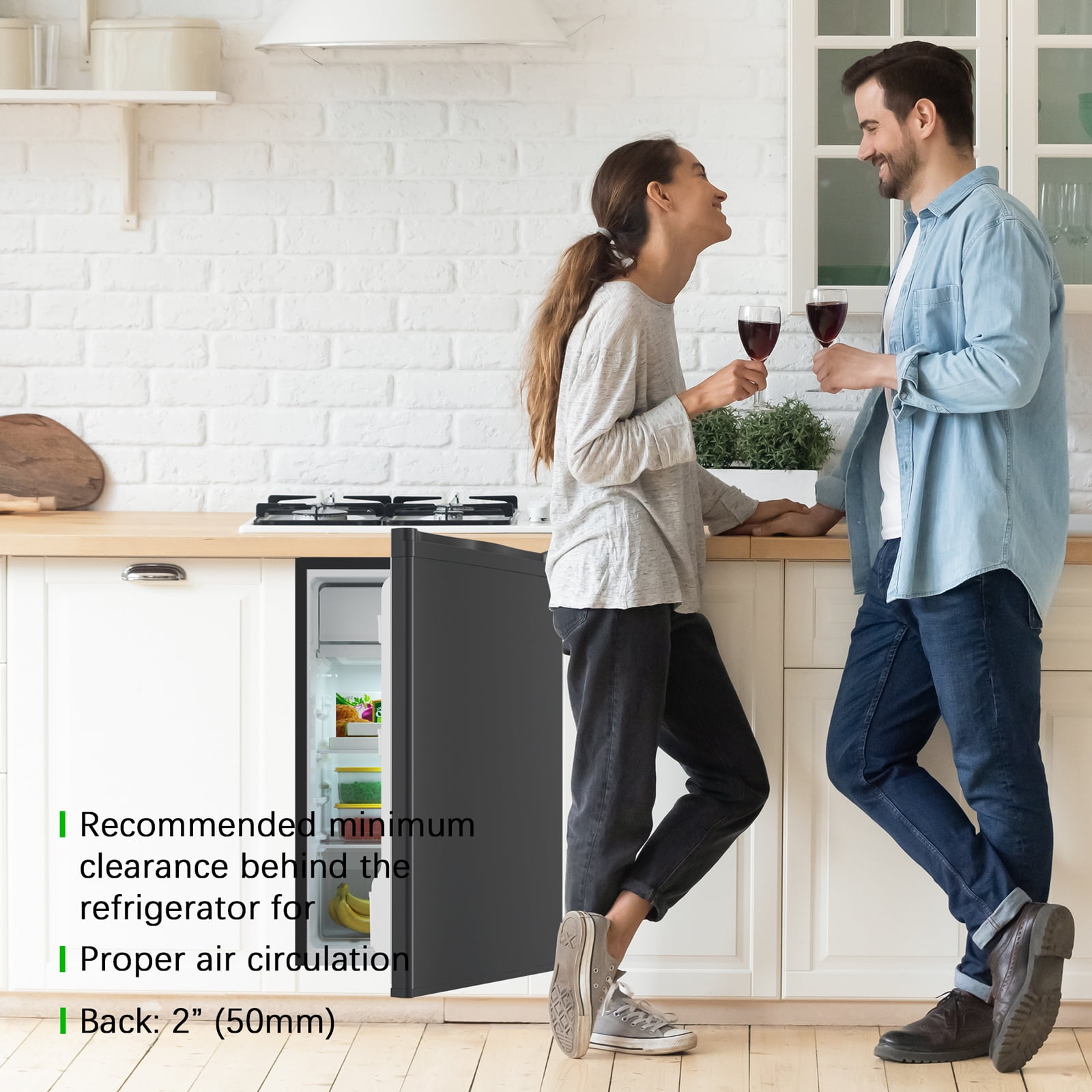 4.3 Cu.Ft Mini Fridge With Freezer, Single Door Compact Refrigerator With 7-Temperature Settings & Reversible Single Door for Dorm/Bedroom/Office, Grey