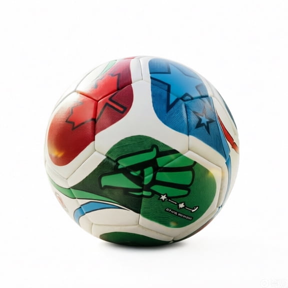 Soccer Ball for Outdoor Sports, Size 5, PU Material with Star and Stripe Design, Training Ball, 1 Count