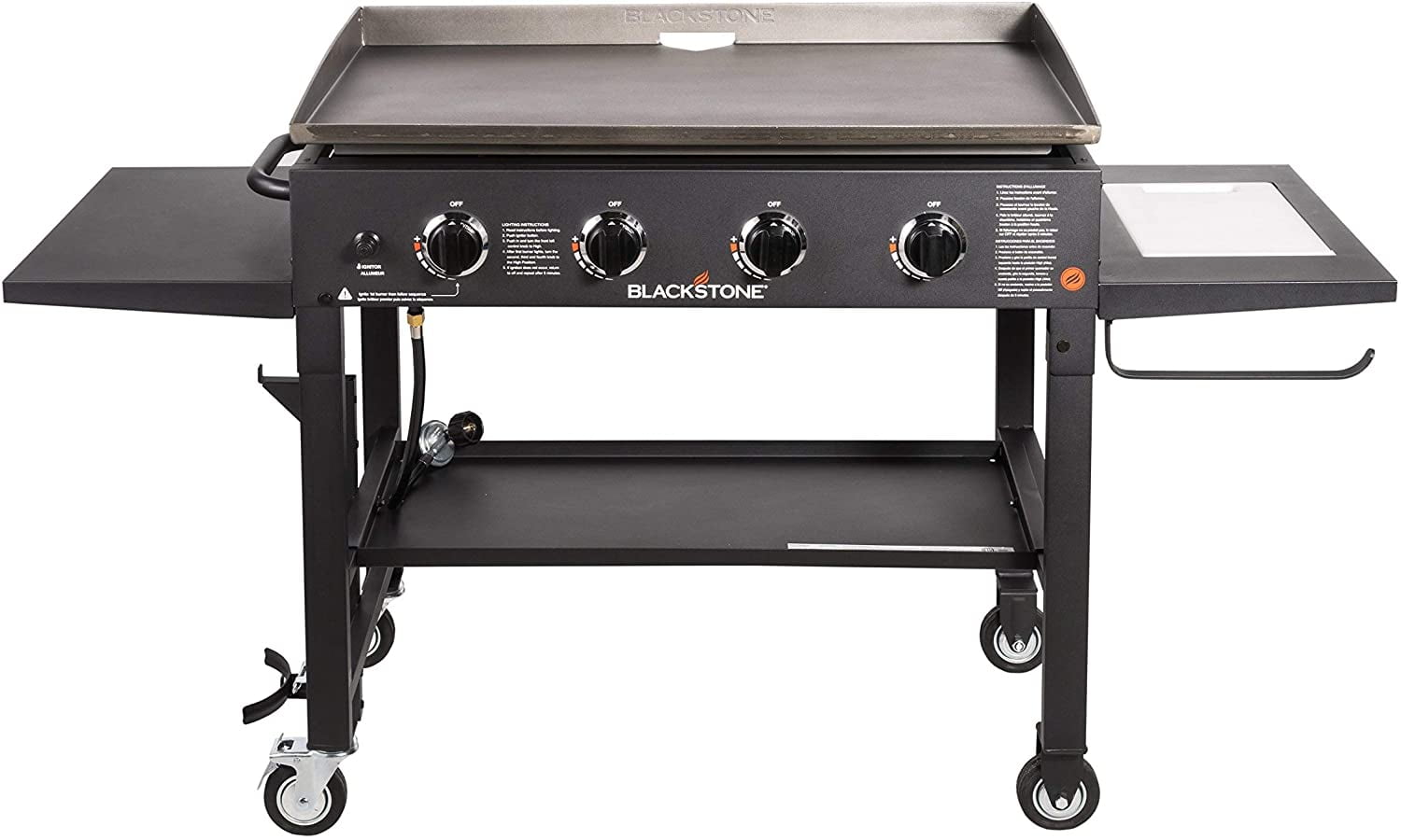 4-Burner 36" Outdoor Griddle Cooking Station with Side Shelves Portable NEW 