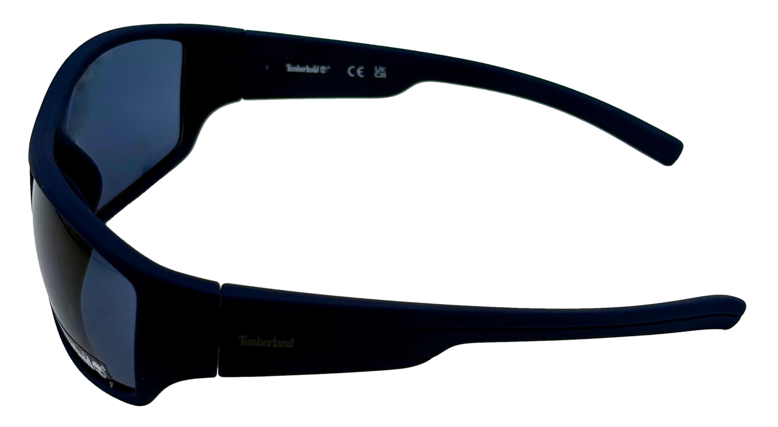 Timberland Navy Softtouch Mens Plastic Rectangle Sunglass, Blue Lens TB7234 92V