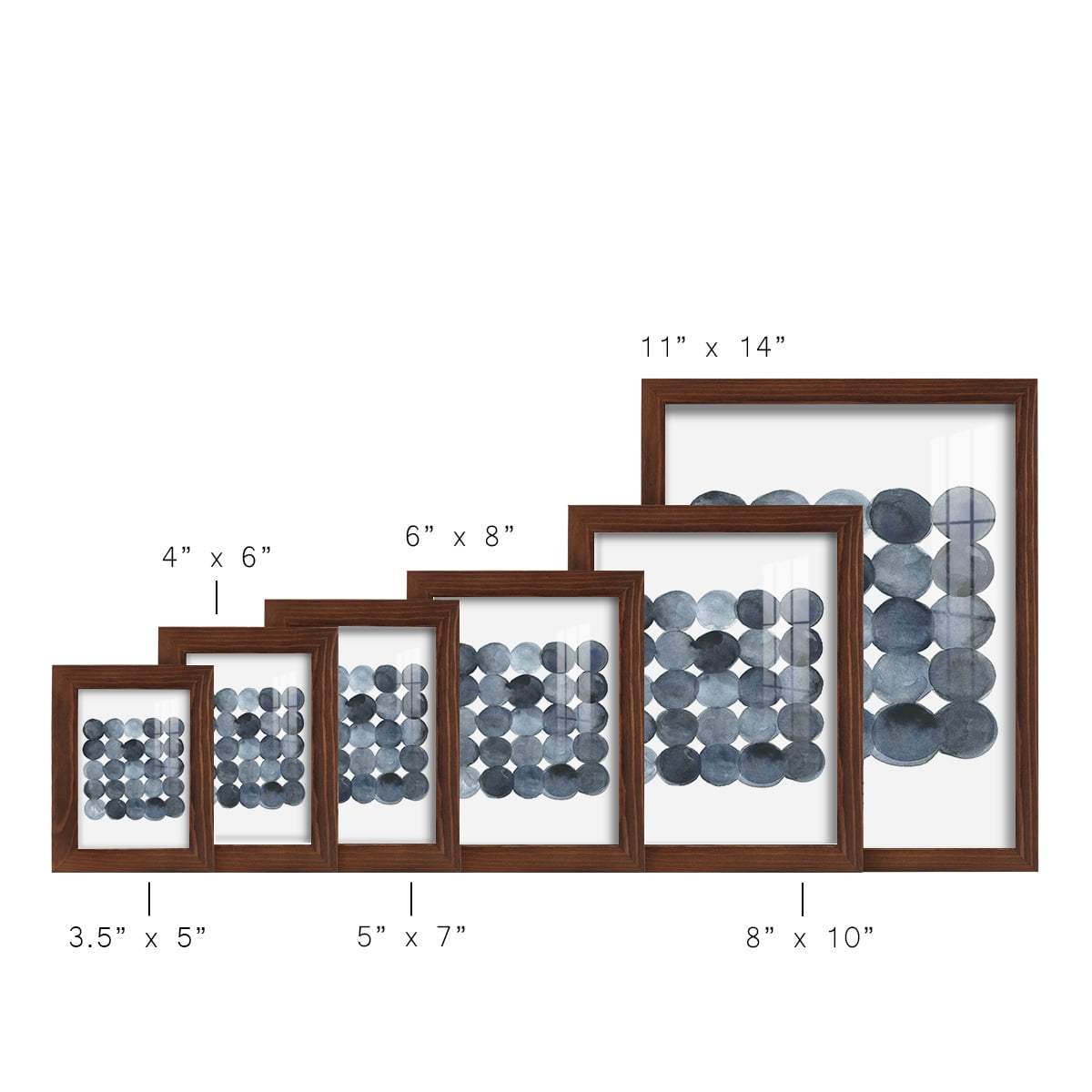Blue Grey Density I -Framed Print w/glass-Chestnut