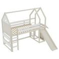 thumbnail image 4 of Bellemave Twin Over Twin Bunk Bed with Slide and Bookshelf, Solid Wood Twin Size Loft Bed with Large Playgame Space, House Bunk Loft Bed Frame Easy Assembly,White, 4 of 8