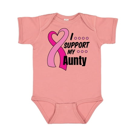 

Inktastic Breast Cancer Awareness I Support My Aunty with Pink Ribbon Gift Baby Boy or Baby Girl Bodysuit