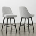 thumbnail image 2 of CHITA Upholstered Counter Height Swivel Barstool with Back Set of 2, 2 of 6