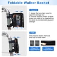 thumbnail image 3 of SupreGear Walker Basket with Large Pouch and Cup Holder, Easy Install Oxford Mobility Bag, Floral Black, 3 of 9