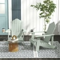 thumbnail image 3 of Gymax Chaise de Patio, Résistante aux Intempéries, à Lattes, de Style Adirondack, avec Porte-Gobelet, Gris Pâle, 3 of 8