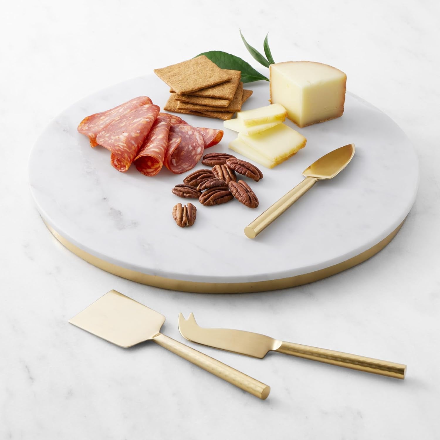 Long Handle Gold Cheese Knife Set of 3 Beautiful Appetizers n Charcuterie Utensils Pronged n Flat & Parmesan Knives