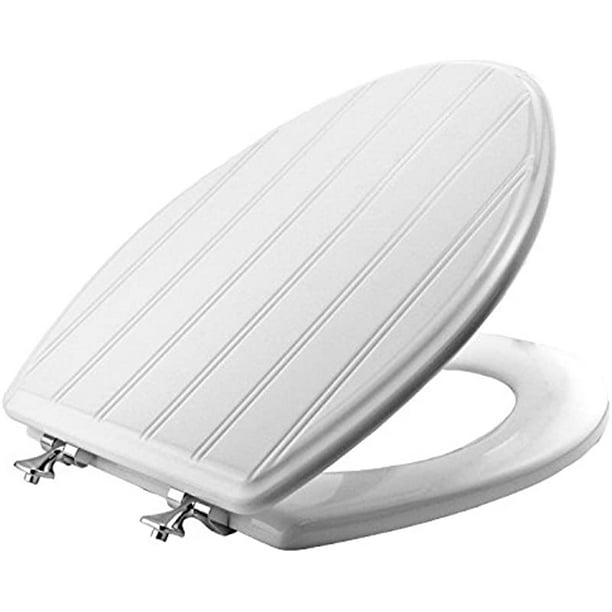 29CPA 000 Beadboard Toilet Seat with Chrome Hinges will Never Loosen