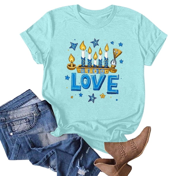 Puntoco Blusa de manga corta con estampado de moda para mujer, divertida camiseta de cuello redondo