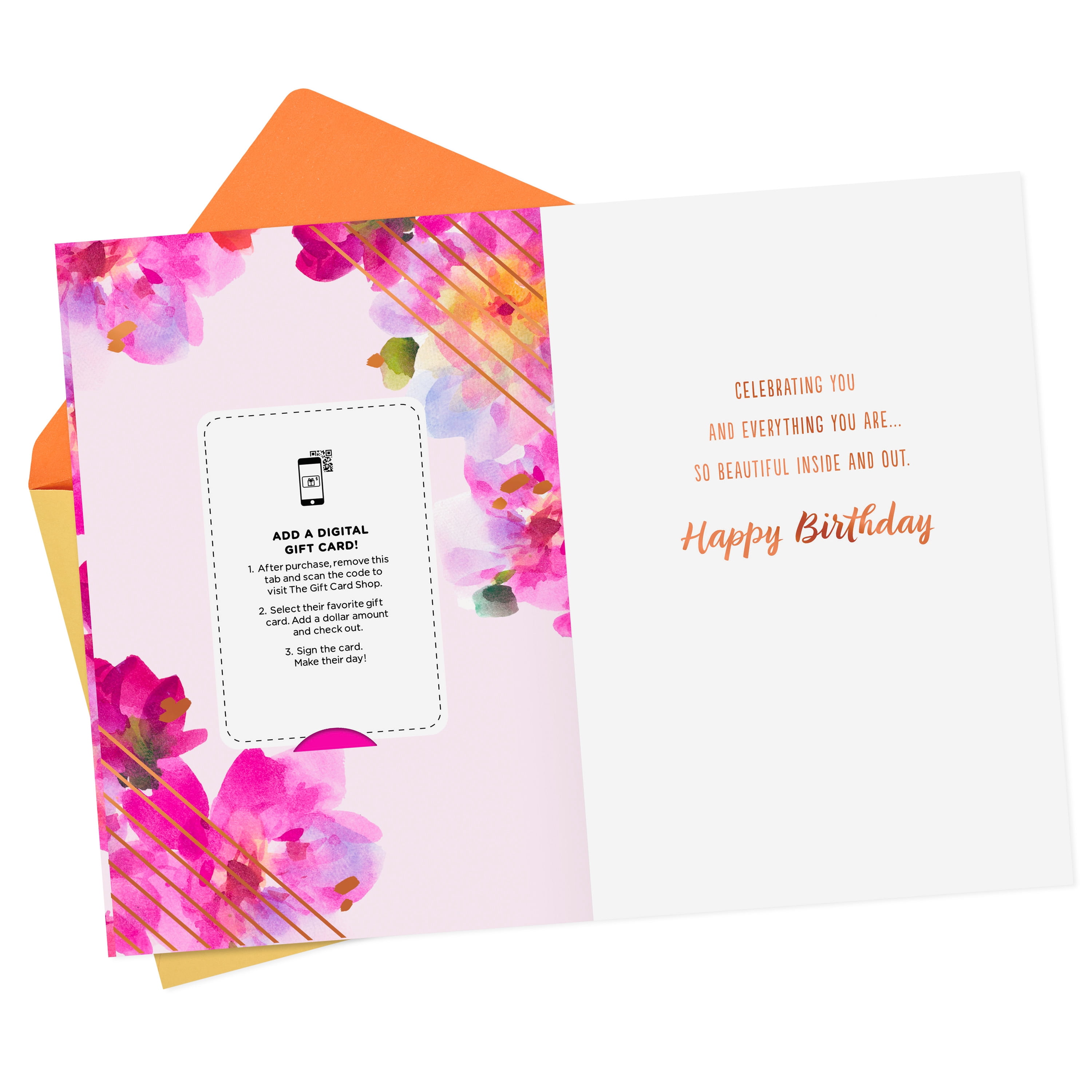 Hallmark Gift Card Greeting Birthday Card for Her (You Are Amazing Watercolor Flowers)