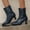 Blue, variant on Women's Ankle Boot Pointed Tip Kitten Low Heel Closed Pointed Booties Side Zipper Winter Dress Shoes