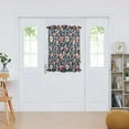 thumbnail image 5 of Dark Blue Floral Print Door Curtain 54x72in UV Blocking Mesh with Adjustable Tie Back Rod Pockets, 5 of 10