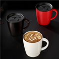 thumbnail image 4 of Ounissouiy Taza de café Taza de acero inoxidable de estilo contraído con tapa creativa adecuada para la barra de la cafetería de la oficina en el hogar Almacenamiento y organización del hogar Ounissouiy HA023077-00, 4 of 6