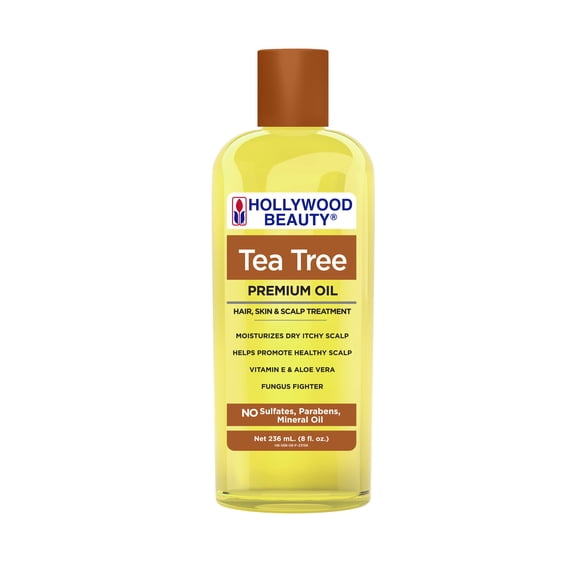 Hollywood Beauty Tea Tree Oil for Hair, Scalp, and Skin, 8 fl oz, Dry Hair, Moisturizing