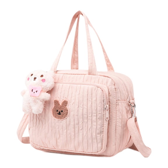 Bolsa de pañales Bolsa de mano Bolsa de maquillaje para mamá Organizador de productos para bebés Bolsa de viaje con múltiples bolsillos Bolso Práctico Rosa