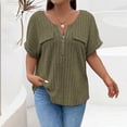 thumbnail image 2 of Ruyang Women's T-Shirts V-Neck Short Sleeve Casual Tee Tops Cute Shirts Solid Color Blouse Tunics Tops for Women Plus Size, 2 of 7