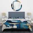 thumbnail image 3 of Designart "Blue-Marbled Geode Abstraction I" Abstract Marble Bedding Covert Set - Modern Blue Abstract Bed Set With 2 Shams, 3 of 6