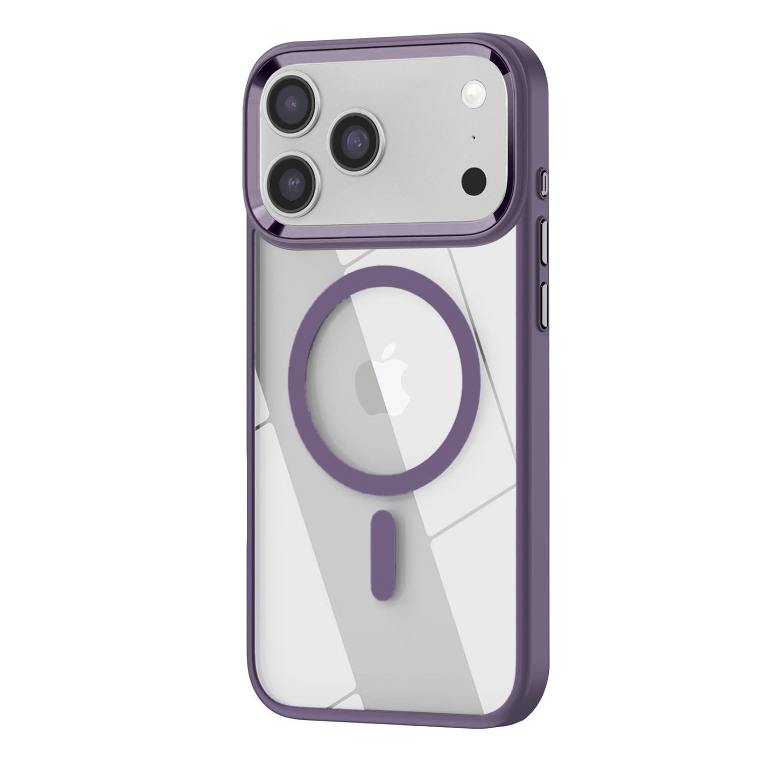 Sparkling Magnetic Clear Case for iPhone 17 Pro Max - Purple