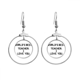 thumbnail image 1 of Mundo mejor http estudiante citar, te amo. Los pendientes cuelgan del aro de la joyería del círculo de la gota Unbranded M, 1 of 3