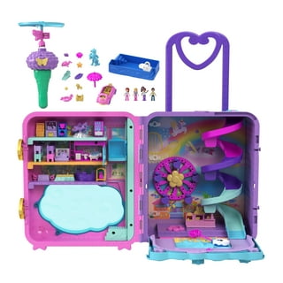 Polly Pocket Lil’ Lake House with 2 Stories, Slides, Lake Accessories,  Living Accessories, 3-inch Polly Doll & Her Dog Peaches; For Ages 4 and Up