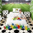 thumbnail image 2 of Erosebridal Splash Soccer Letter A Twin Comforter Sets, Sport Bedding Set for Boys and Girls, Polka Dots Reversible 2 Pieces, 1 Comforter and 1 Pillowcase, 2 of 6
