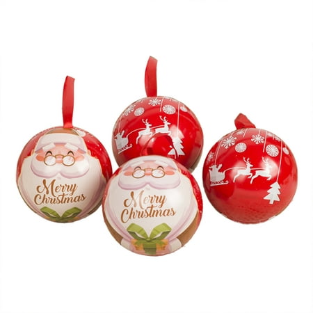 

KEUSN 1Pcs Christmas Candy Jar Hanging Decorations Creative Christmas Tinplate Candy Ball Box Christmas Tree Hanging Ball Decorations Pendants That Can Be Given As Gifts