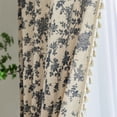 thumbnail image 7 of Seasonwood Vintage Rose Curtains for Dining Room Living Room, Semi-Blackout Linen Rod Pocket Curtains,Beige,52" x 72", 7 of 7
