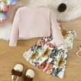 thumbnail image 4 of Dresses For Baby Girls Wedding Children Girls Winter Long Sleeve Ribbed Tops Flower Suspender Dress Set 2PCS Outfits Clothes Set For Kids Christmas Clothes, 6-9 Months, 4 of 4