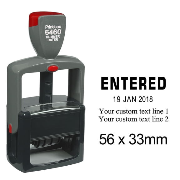Printtoo Heavy Duty Custom Dater Stamp With Delivered Text Self Inking Document Date Rubber Stamp-Black