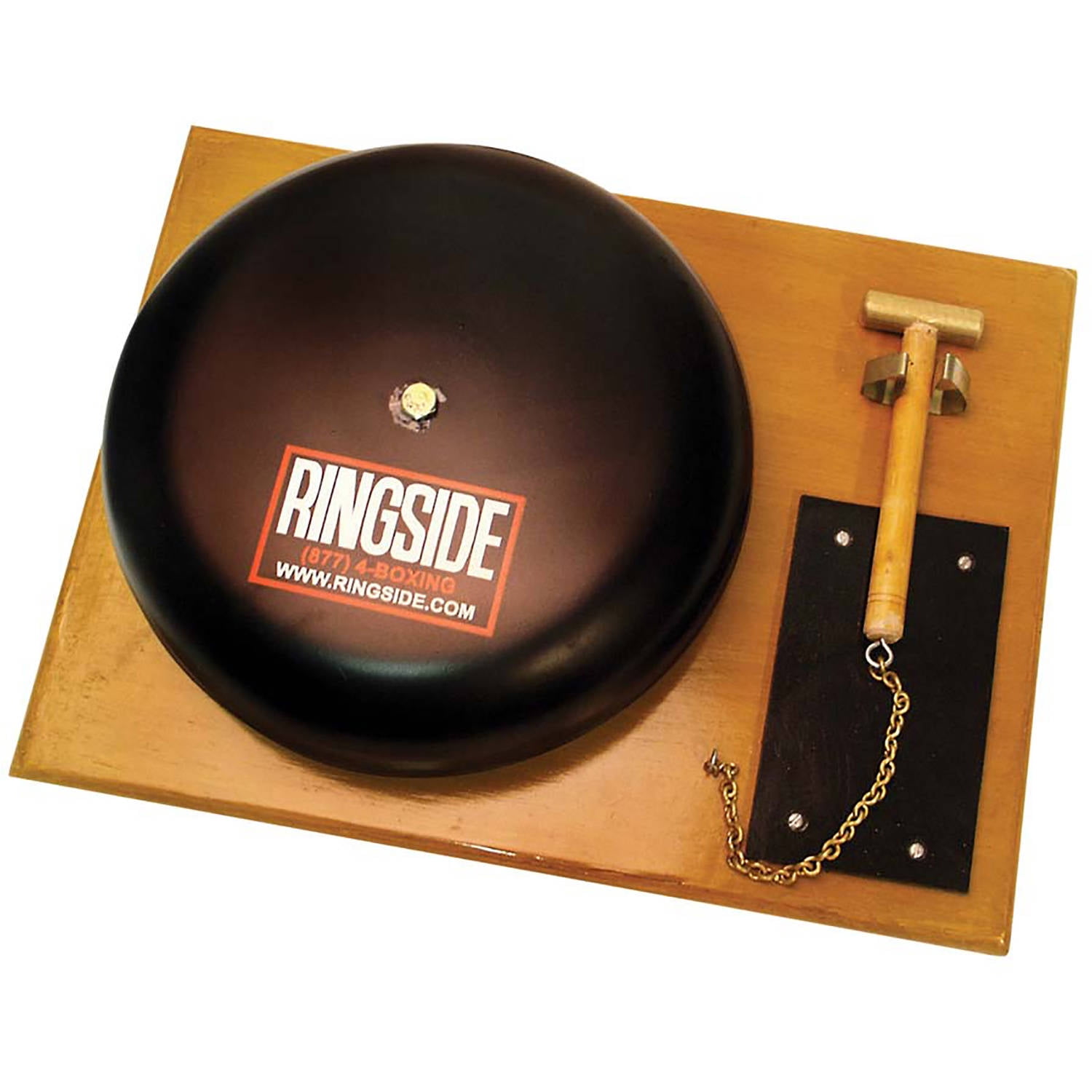 10" Ringside Ring Gong Fight Gear Solid Wood Base Hammer MMA Boxing