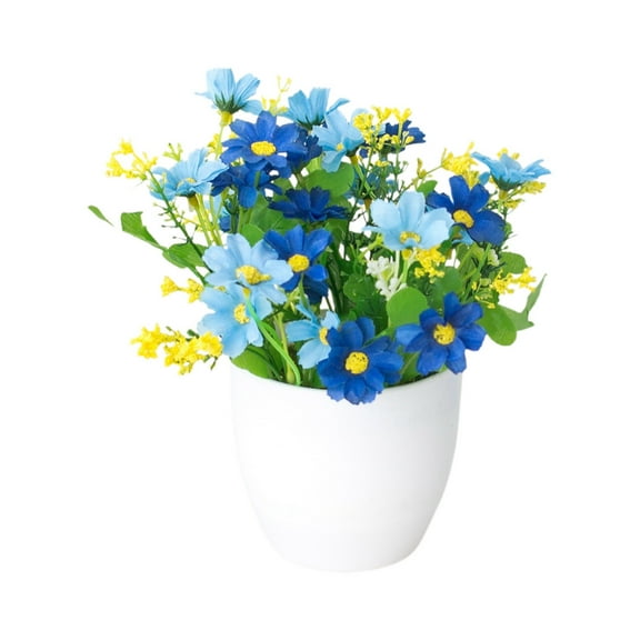 Artificial Potted Daisy Flower, Bonsai with Pot for Office Desktop Decor, Home Garden, Party, and Wedding Decoration, Colorful Imitation Flowers for Indoor Decor