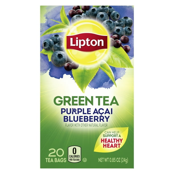 Lipton Green Tea Purple Acai Blueberry, Tea Bags 1.13 oz 20 Count