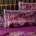 thumbnail image 4 of SATÉN FUNDA NÓRDICA JUEGO DE LUJO 4 PIEZAS JACQUARD SUAVE SEDA ROPA DE CAMA FUNDA DE EDREDÓN, 4 of 9